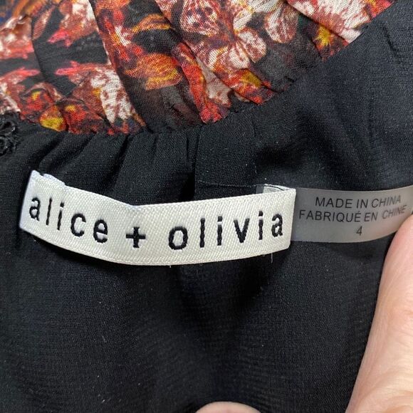 Alice + Olivia Marella Mock Neck Long Sleeve Tunic Dress Size Large - Picture 9 of 11